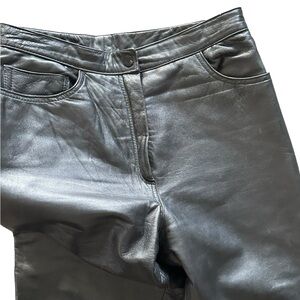 Vtg Valerio Black Leather Pants